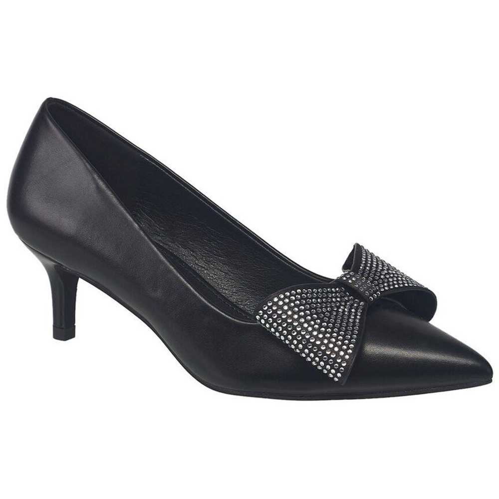 French Connection Kitten Heels Shoes with Rhinestone Bows